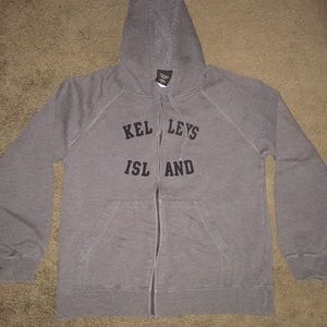 Kelley’s island zip up gray hoodie